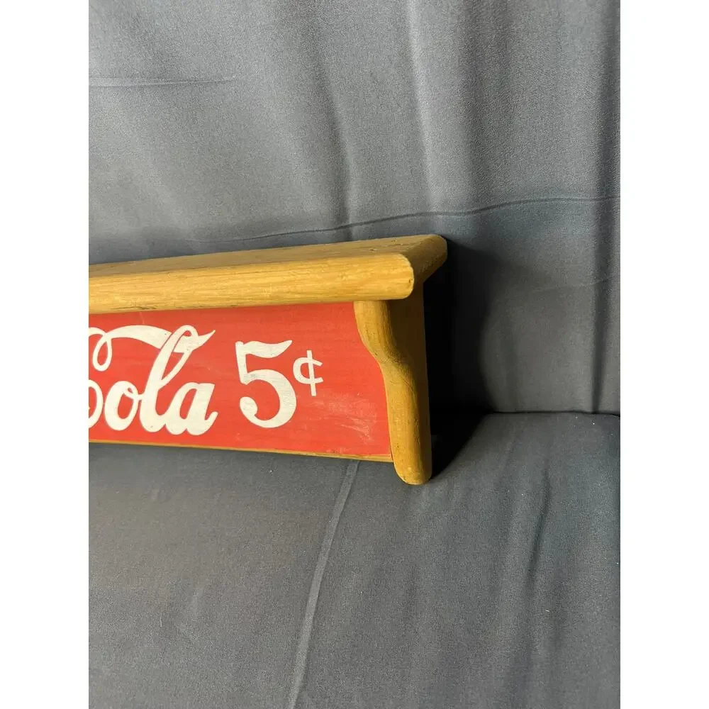 Vintage Wooden Coca-Cola Wall Shelf 18